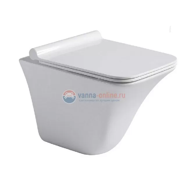 Подвесной унитаз Black&White Universe W-720, безободковый