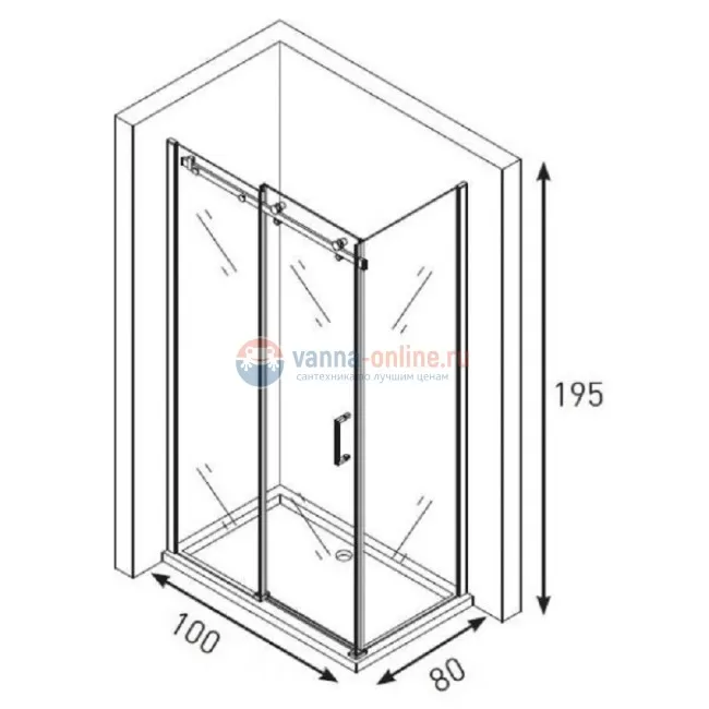 Душевой уголок Berges Wasserhaus Gelios 061003, 100 х 80 х 195 см, стекло прозрачное Душевой уголок Berges Wasserhaus Gelios 061003, 100 х 80 х 195 см, стекло прозрачное