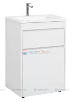 Тумба с раковиной Aquanet Токио 58 00239290 (напольная, 1 ящик), цвет белый