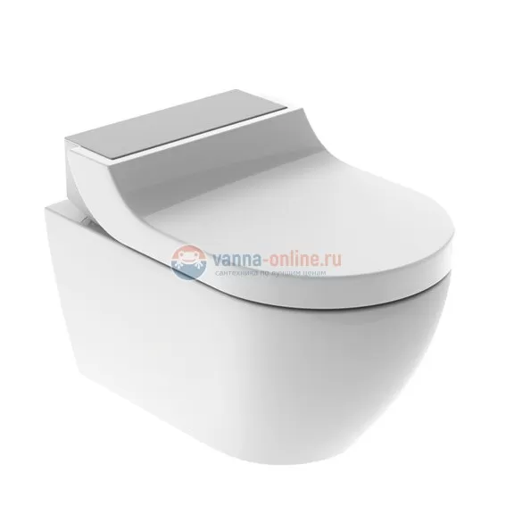 Электронный унитаз Geberit AquaClean Tuma Comfort 146.294.FW.1 с крышкой-биде, сталь нержавеющая матированная