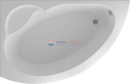Ванна акриловая Aquatek Аякс 2 170x110 см с фронтальным экраном, белая, вклеенный каркас, правая