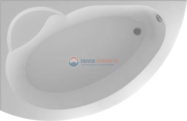Ванна акриловая Aquatek Аякс 2 170x110 см с фронтальным экраном, белая, вклеенный каркас, правая