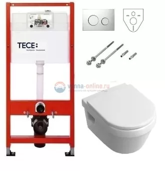 Инсталляция Tece с унитазом Villeroy&Boch Omnia Architectura 5684 H101, сиденье микролифт, комплект