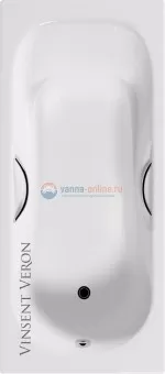 Ванна чугунная Vinsent Veron AURA 150x75x42 с отверстиями для ручек