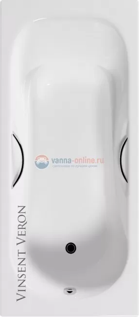 Ванна чугунная Vinsent Veron AURA 150x75x42 с отверстиями для ручек