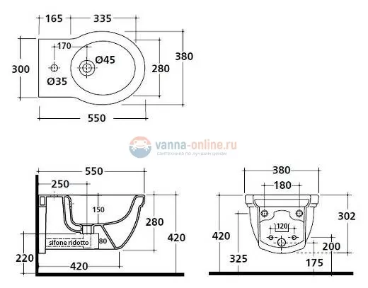 Биде Galassia Ethos 8440MNE подвесное