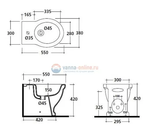 Биде Galassia Ethos 8438NE напольное