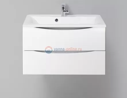 Тумба с раковиной BelBagno Marino MARINO-800-2C-SO-BL-P, 80х45х55 см, Bianco Lucido - белый глянец