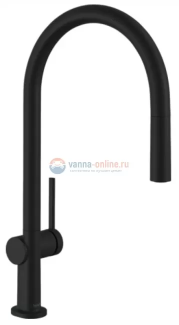 Кухонный смеситель Hansgrohe Talis M54, 72802670, с вытяжным изливом, черный матовый