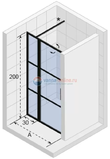 Душевая дверь в нишу Riho Grid XL GB104, GB1130000, 130 х 200 см с фиксированной частью 30 см Душевая дверь в нишу Riho Grid XL GB104, GB1130000, 130 х 200 см с фиксированной частью 30 см
