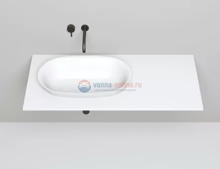 Раковина полувстраиваемая Salini Marea 01, 64,5 x 38,7 x 16 см, из материала Solix, белая матовая 1802201M