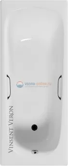 Ванна чугунная Vinsent Veron Concept 150x70x42 с отверстиями для ручек