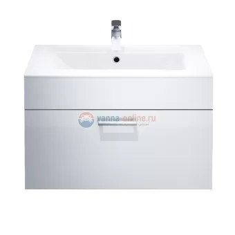 Тумба с плоской раковиной Iddis Mirro MIR80W2i95K 80 см подвесная, белый/дерево