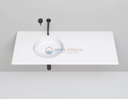 Раковина полувстраиваемая Salini Marea 04, 42 x 42 x 12,8 см, из материала Solix, белая матовая 1802204M
