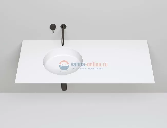Раковина полувстраиваемая Salini Marea 04, 42 x 42 x 12,8 см, из материала Solix, белая матовая 1802204M