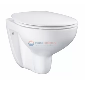 Подвесной унитаз Grohe Bau Ceramic 39351000, безободковый, крышка микролифт