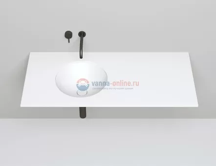 Раковина полувстраиваемая Salini Marea 05, 42 x 42 x 13,8 см, из материала Solix, белая матовая 1802205M