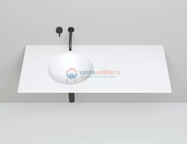 Раковина полувстраиваемая Salini Marea 05, 42 x 42 x 13,8 см, из материала Solix, белая матовая 1802205M