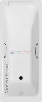 Ванна чугунная Vinsent Veron Italon 170x70x45 с отверстиями для ручек