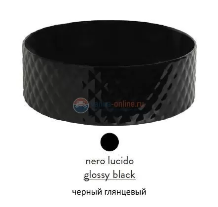 Раковина ArtCeram Rombo OSL009 03; 00, накладная, цвет - черный глянцевый, 44 х 44 х 14,5 см