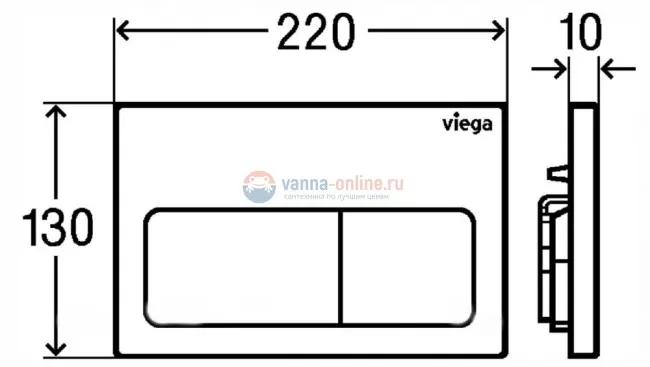 Клавиша смыва Viega Prevista 773731, альпийский белый Клавиша смыва Viega Prevista 773731, альпийский белый