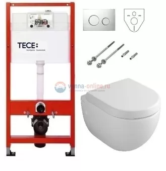 Инсталляция Tece с унитазом Villeroy&Boch Subway 6600 1001, сиденье микролифт, комплект