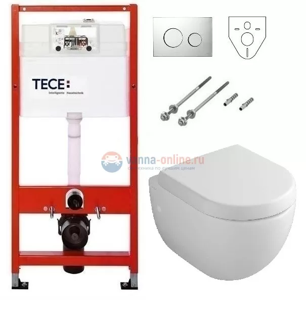 Инсталляция Tece с унитазом Villeroy&Boch Subway 6600 1001, сиденье микролифт, комплект