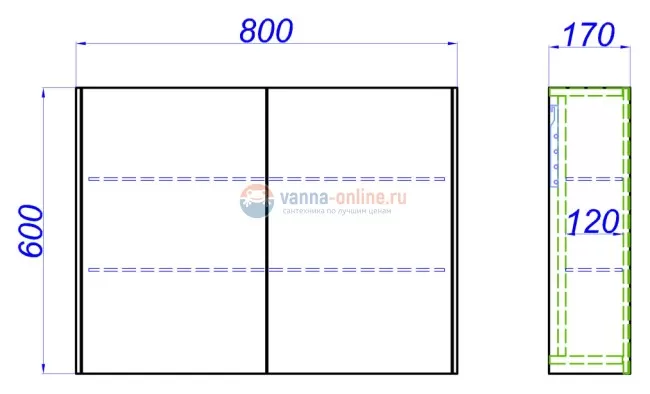 Зеркальный шкаф Aqwella Mobi 80 см, дуб балтийский