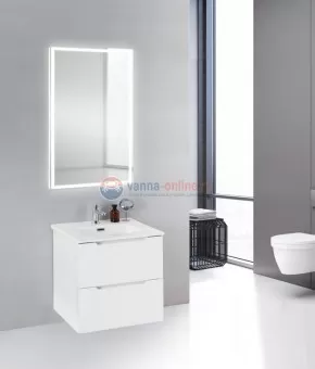 Тумба с раковиной Belbagno ETNA39-500/390-2C-SO-BL-P 50 см подвесная, цвет белый глянцевый (bianco lucido)