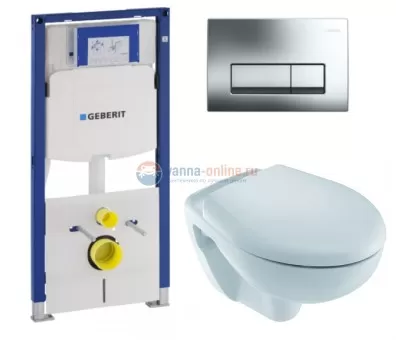 Инсталляция Geberit с унитазом Jacob Delafon Mideo E4345G-00, сиденье микролифт, комплект