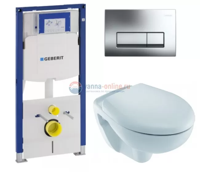 Инсталляция Geberit с унитазом Jacob Delafon Mideo E4345G-00, сиденье микролифт, комплект