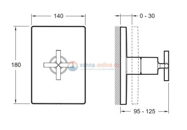 Переключатель потоков Jacob Delafon Classic E75415-CP на три потребителя Переключатель потоков Jacob Delafon Classic E75415-CP на три потребителя