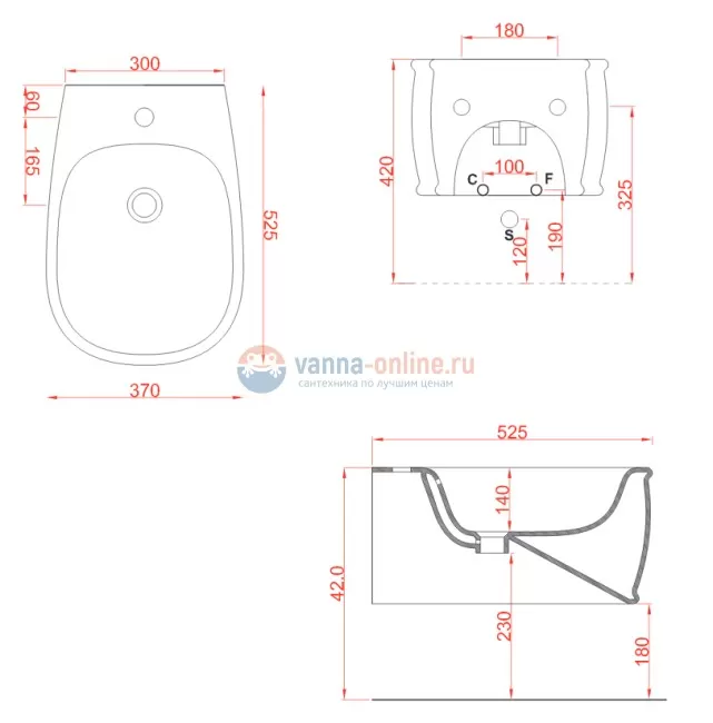 Биде Artceram Azuley AZB001 01; 00, подвесное Биде Artceram Azuley AZB001 01; 00, подвесное