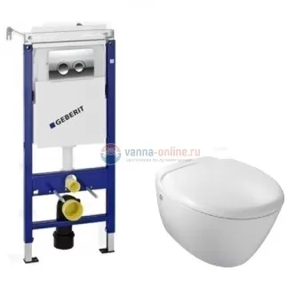Инсталляция Geberit с унитазом Jacob Delafon Presquile E4440-00, сиденье микролифт, комплект