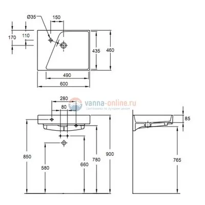 Раковина Jacob Delafon Formilia Rythmik E4783-00, 60 х 46 см, подвесная Раковина Jacob Delafon Formilia Rythmik E4783-00, 60 х 46 см, подвесная