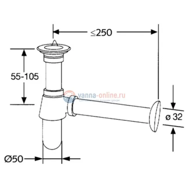 Сифоны для раковин Kludi 1011105-00 хром Сифоны для раковин Kludi 1011105-00 хром