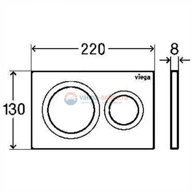 Клавиша смыва Viega Prevista 773793, альпийский белый Клавиша смыва Viega Prevista 773793, альпийский белый