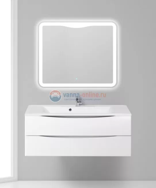 Тумба с раковиной BelBagno Marino MARINO-1200-2C-SO-BL-P, 120х45х55 см, Bianco Lucido - белый глянец