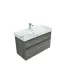 Тумба с раковиной Aquanet Nova Lite 100, 2 ящика, дуб рошелье