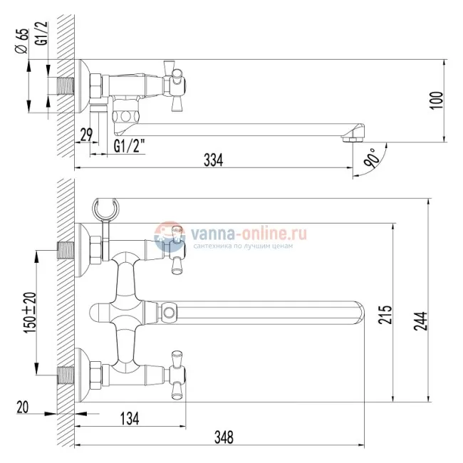 Смеситель Lemark Contour LM7451C универсальный для ванны и душа Смеситель Lemark Contour LM7451C универсальный для ванны и душа