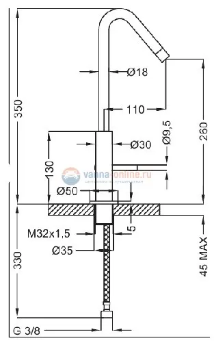Смеситель Cezares Eco ECO-LLM2-01-Cr для кухни Смеситель Cezares Eco ECO-LLM2-01-Cr для кухни