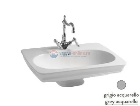 Раковина ArtCeram Civitas CIL001 34; 00, подвесная, цвет - grey acquarello (серый), 68 х 49,5 х 22 см