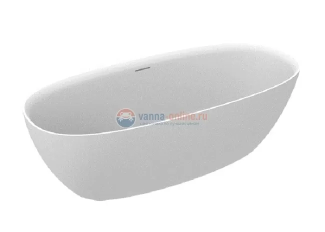 Ванна каменная Roca Ariana 165 х 75 см 248470000, литой мрамор Stonex, овальная, белая