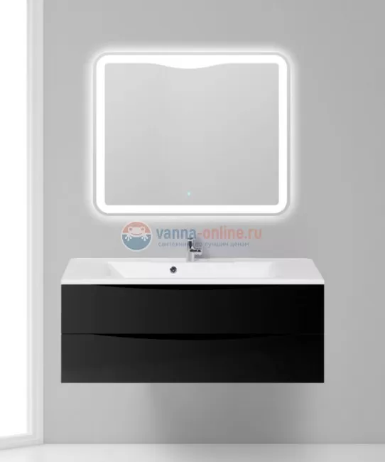 Тумба под раковину BelBagno Marino MARINO-1200-2C-SO-NL-P, 120 х 45 х 55 см, Nero Lucido - черный глянец