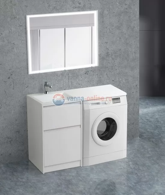 Тумба с раковиной BelBagno Kraft KRAFT-LVD-580/1200-2C-PIA-BO, напольная, Bianco Opaco