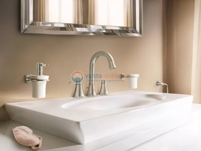 Дозатор для жидкого мыла Grohe Grandera 40627IG0, хром/золото Дозатор для жидкого мыла Grohe Grandera 40627IG0, хром/золото