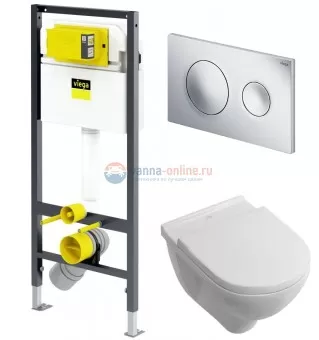 Инсталляция Viega 792855, с унитазом Villeroy&Boch O.novo 5660H101, сиденье микролифт, комплект