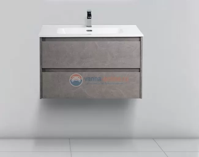 База под раковину Belbagno KRAFT 39-800/390-2C-SO-PG 80 cм подвесная с 2 ящиками, Pietra Grigio