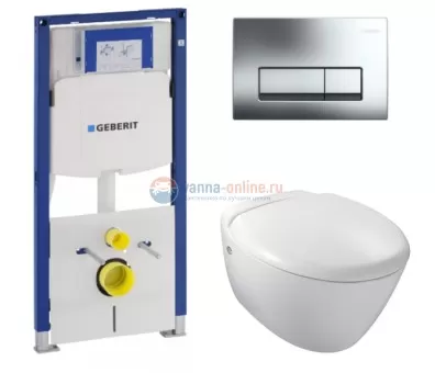 Инсталляция Geberit с унитазом Jacob Delafon Presquile E4440-00, сиденье микролифт, комплект