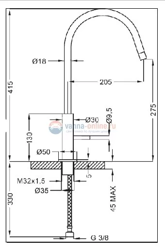 Смеситель Cezares Eco ECO-LLM3-01-Cr для кухни Смеситель Cezares Eco ECO-LLM3-01-Cr для кухни
